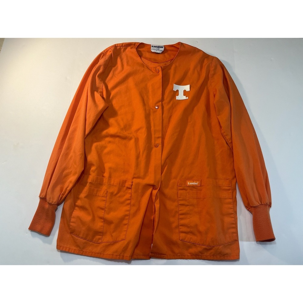 Landau Tennessee Volunteers Scrub Jacket Womens XL Orange Snap Front Long Sleeve